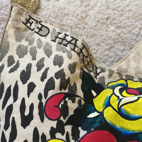 ED HARDY ETERNAL LOVE by Christian Audigier Animal Print Heart handbag - Picture 8 of 12
